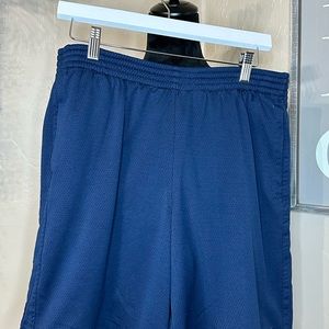 Large blue gym shorts